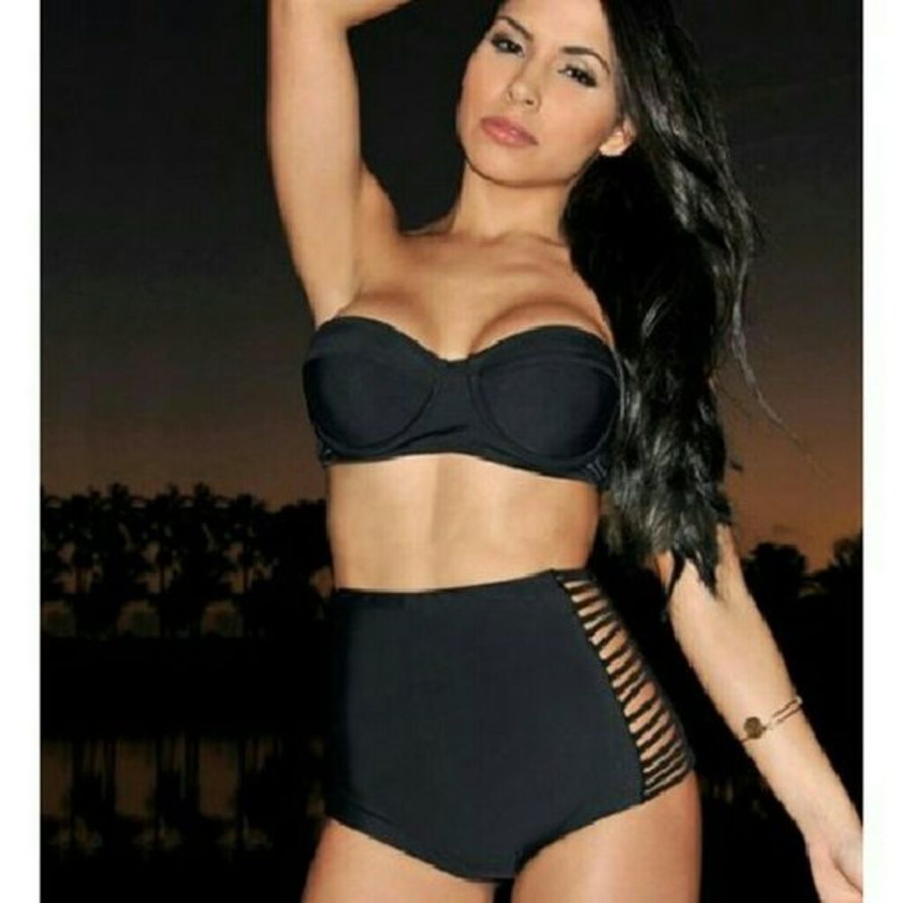 Black Vintage High Waist Bikini SetReference:?14